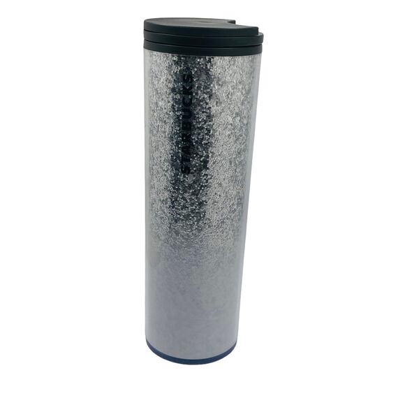 Starbucks White Glitter Tumbler - Holiday 2019 - Silver Sparkles Twist Top 16 oz - Picture 4 of 11